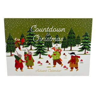 Wooden Fill Your Own Advent Calendar, 24 Drawer Book Style, Woodland Animals