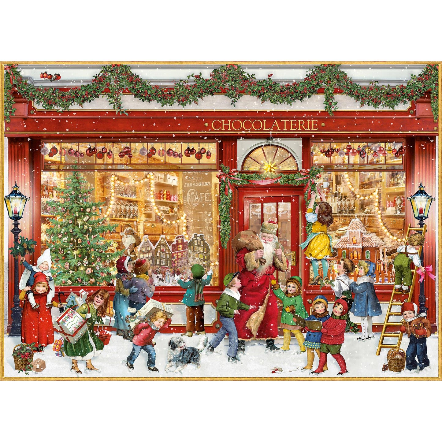 Deluxe Traditional A4 Christmas Advent Calendar - The Chocolate Shop