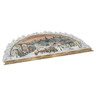 Christmas Village Arch Advent Calendar with Santa Scene, 42cm Hanging Calendar