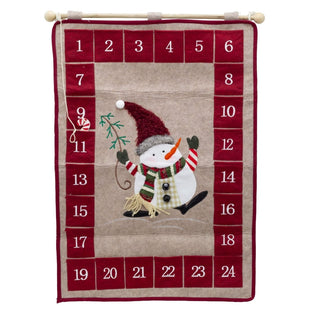 Fabric Snowman Christmas Advent Calendar | 24 - Pocket Hanging Calendar for Kids