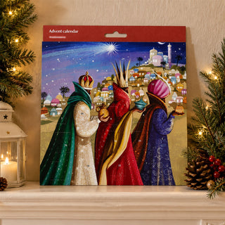 Nativity Three Kings Religious Christmas Advent Calendar, 24 Doors, 21.3 cm
