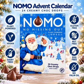 Nomo Creamy Choc Drops Christmas Advent Calendar, 24 Chocolate Treats