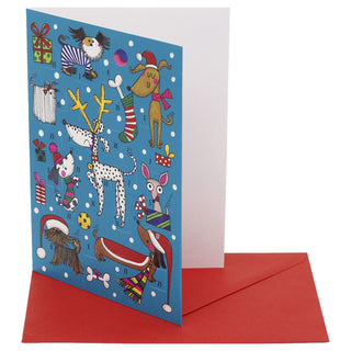 Christmas Dogs Advent Calendar Greetings Card with Envelope, 18cm 24 Door Card