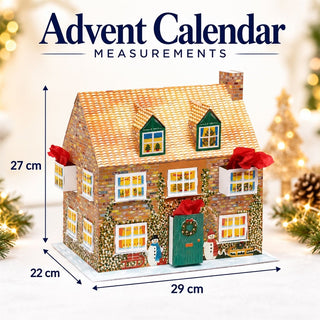 Fill Your Own 3D Cottage Christmas Advent Calendar, Reusable 24 Drawer Design