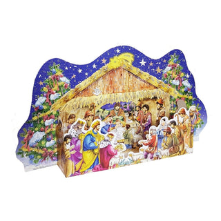 Freestanding Nativity Advent Calendar, 36cm Glitter Christmas Story Calendar