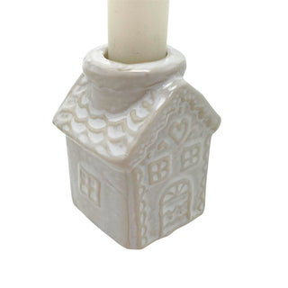 Gingerbread House Christmas Ceramic Candle Holder, Gisela Graham 7cm