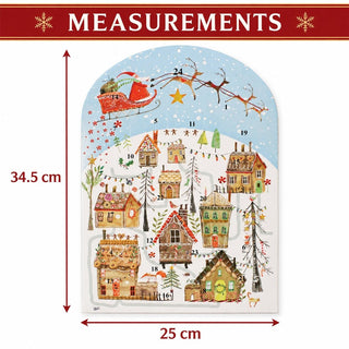Gingerbread Village Christmas Advent Calendar with 24 Doors and Glitter
