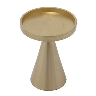 Gold Metal Candle Holder for Pillar Candles | Modern Brass Effect Candlestick