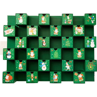 Green Folding Fill Your Own Christmas Advent Calendar, 24 Drawer Countdown