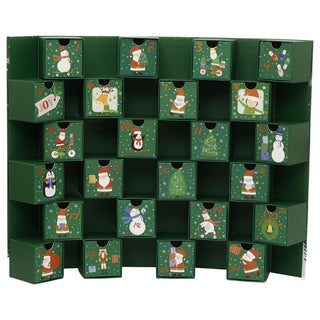 Green Folding Fill Your Own Christmas Advent Calendar, 24 Drawer Countdown
