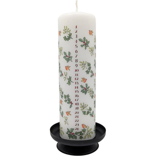 Holly and the Ivy Advent Pillar Candle | Christmas Advent Calendar Candle - 20cm