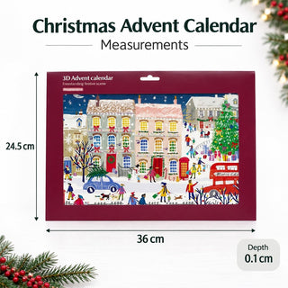 Joys of the Season 3D Christmas Advent Calendar, Freestanding 24 Door Calendar