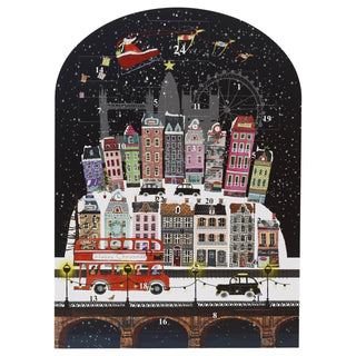 London Skyline Christmas Advent Calendar with 24 Doors and Glitter Details