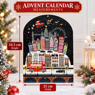 London Skyline Christmas Advent Calendar with 24 Doors and Glitter Details