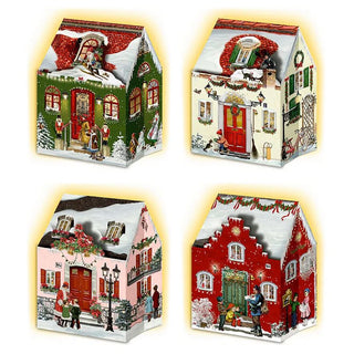 Mini Pop - up Christmas Advent Calendar House with 24 Glittery Doors & Envelope