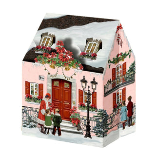 Mini Pop - up Christmas Advent Calendar House with 24 Glittery Doors & Envelope
