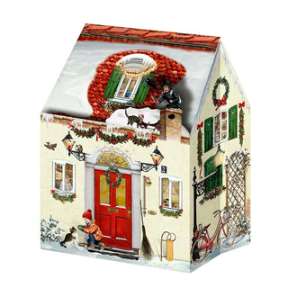 Mini Pop - up Christmas Advent Calendar House with 24 Glittery Doors & Envelope
