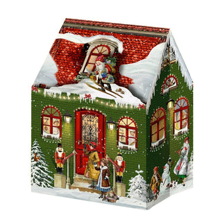 Mini Pop - up Christmas Advent Calendar House with 24 Glittery Doors & Envelope