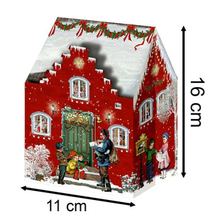 Mini Pop - up Christmas Advent Calendar House with 24 Glittery Doors & Envelope