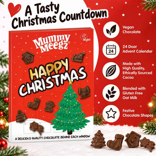 Mummy Meegz Vegan Chocolate Christmas Advent Calendar, Festive Shapes