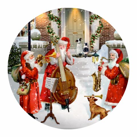 Large Deluxe Traditional Musical Christmas Carol Card Advent Calendar - Music In The Street