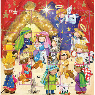 Nativity Scene Advent Calendar Greetings Card, 24 Door Christmas Advent