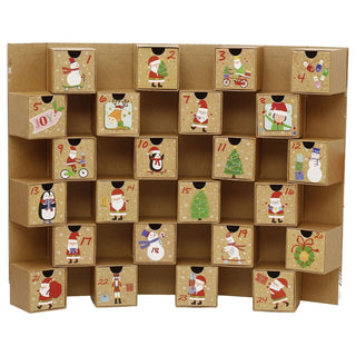 Natural Folding Fill Your Own Christmas Advent Calendar, 24 Drawer Countdown