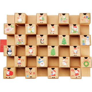 Natural Folding Fill Your Own Christmas Advent Calendar, 24 Drawer Countdown