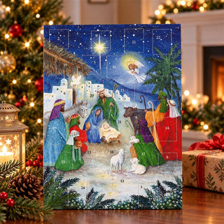 Outside the Stables Christmas Advent Calendar, Traditional Nativity Scene
