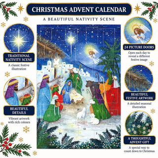 Outside the Stables Christmas Advent Calendar, Traditional Nativity Scene