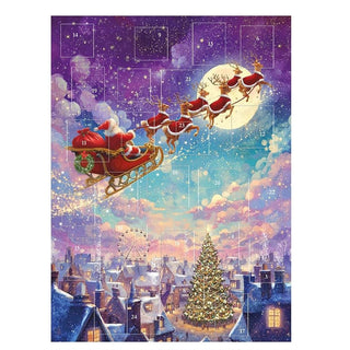 Over the Rooftops Christmas Advent Calendar, Santa's Flying Sleigh Scene