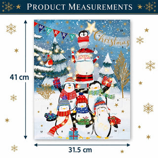 Penguin Tree Christmas Advent Calendar, 41cm Father Christmas & Penguins