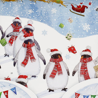 Penguins in Scarves 3D Christmas Advent Calendar, Freestanding 24 Window