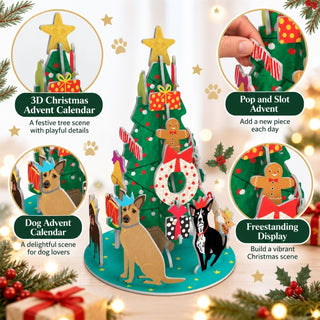 Perfect Pooch Tree Pop & Slot Christmas Advent Calendar Petite, 23cm Dog Scene