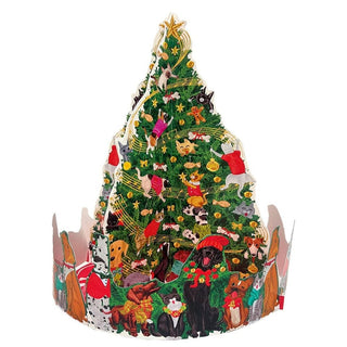 Pop - up 3D Caroling Pets Christmas Advent Calendar | Christmas Tree Calendar 31cm