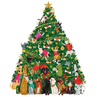 Pop - up 3D Caroling Pets Christmas Advent Calendar | Christmas Tree Calendar 31cm