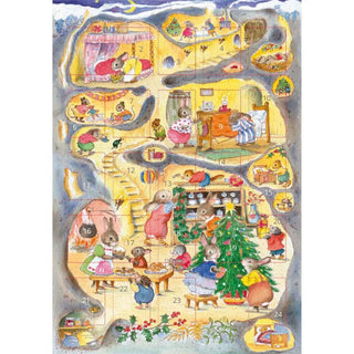 Rabbit Warren Advent Calendar Greetings Card | Christmas Advent Calendar - A5
