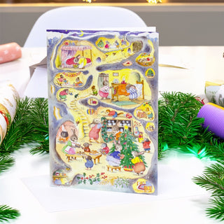 Rabbit Warren Advent Calendar Greetings Card | Christmas Advent Calendar - A5