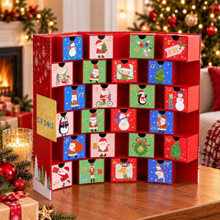 Red Folding Fill Your Own Christmas Advent Calendar, 24 Drawer Countdown