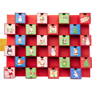 Red Folding Fill Your Own Christmas Advent Calendar, 24 Drawer Countdown