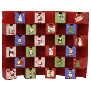 Red Folding Fill Your Own Christmas Advent Calendar, 24 Drawer Countdown
