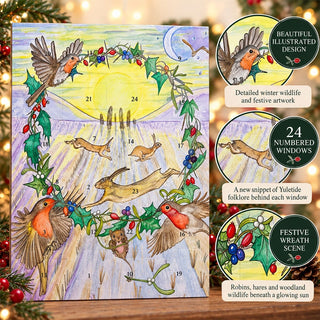 Robin Wreath Folklore Christmas Advent Calendar, A4 Winter Wildlife