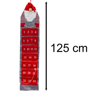 Santa Gnome Christmas Advent Calendar | Fabric 24 - Pocket Hanging Gonk Calendar