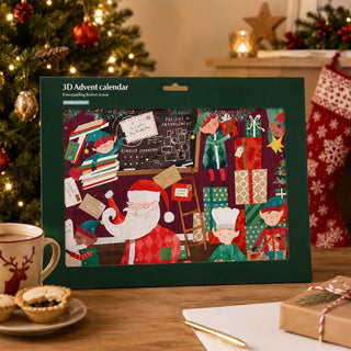Santa's Workshop 3D Christmas Advent Calendar, Freestanding Fold-Out Scene