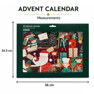Santa's Workshop 3D Christmas Advent Calendar, Freestanding Fold-Out Scene