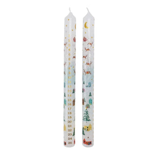 Set of 2 Dashing Through The Snow Christmas Advent Candles | Christmas Candles