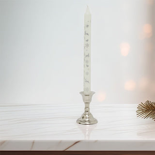 Silver Metal Candlestick | Silver Effect Short Candle Holder Stand - 8cm