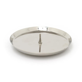 Silver Round Metal Spike Candle Holder Pillar Candle Plate Stand 10cm