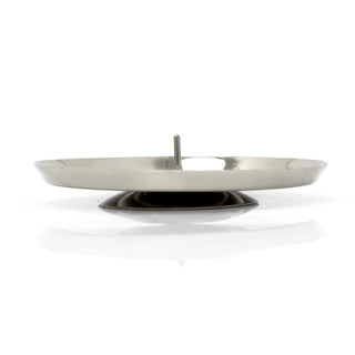 Silver Round Metal Spike Candle Holder Pillar Candle Plate Stand 10cm