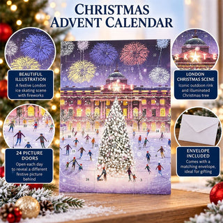 Skating under Fireworks Christmas Advent Calendar, London Ice Skating Scene